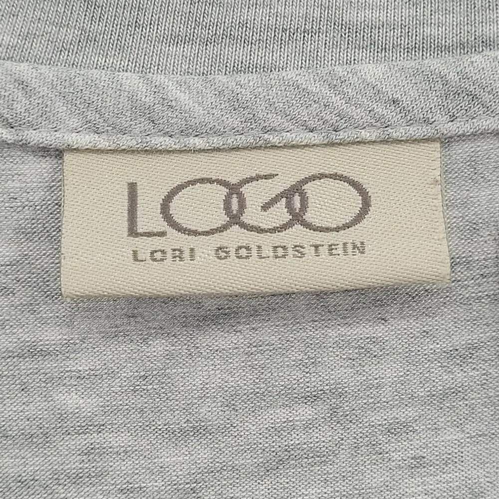 LOGO Lori Goldstein 3X Gray Knit Lace Hem Tunic Boho Layered Lagenlook Style